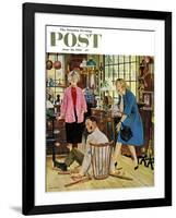 "Broken Antique Chair" Saturday Evening Post Cover, June 20, 1959-John Falter-Framed Giclee Print