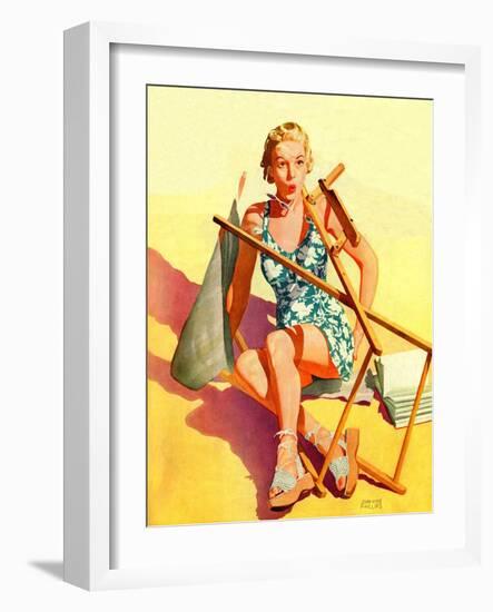 "Broken Beach Chair,"August 12, 1939-John Hyde Phillips-Framed Giclee Print