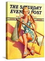 "Broken Beach Chair," Saturday Evening Post Cover, August 12, 1939-John Hyde Phillips-Stretched Canvas