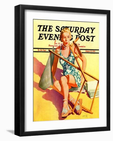 "Broken Beach Chair," Saturday Evening Post Cover, August 12, 1939-John Hyde Phillips-Framed Giclee Print