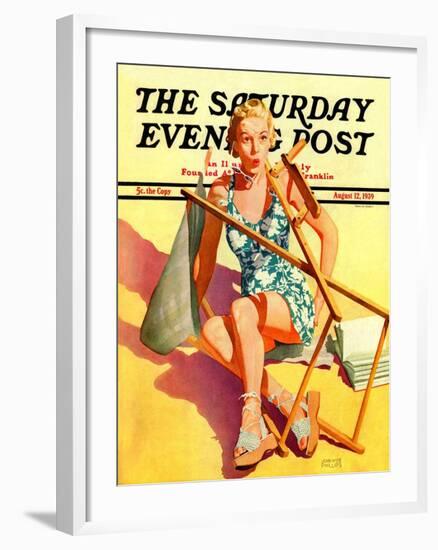 "Broken Beach Chair," Saturday Evening Post Cover, August 12, 1939-John Hyde Phillips-Framed Giclee Print