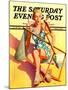 "Broken Beach Chair," Saturday Evening Post Cover, August 12, 1939-John Hyde Phillips-Mounted Giclee Print