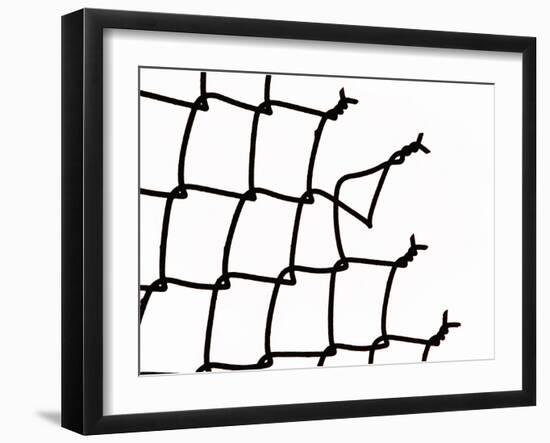 Broken Chain-Link Fence-null-Framed Photographic Print