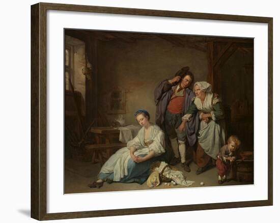 Broken Eggs, 1756-Jean Baptiste Greuze-Framed Giclee Print