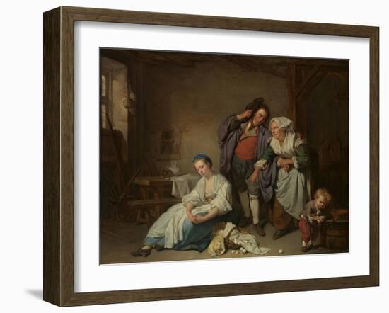 Broken Eggs, 1756-Jean Baptiste Greuze-Framed Giclee Print