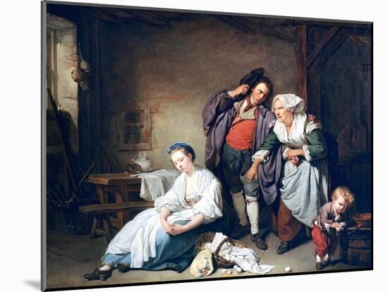 Broken Eggs, 1756-Jean-Baptiste Greuze-Mounted Giclee Print