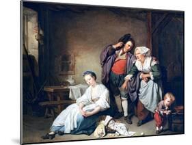 Broken Eggs, 1756-Jean-Baptiste Greuze-Mounted Giclee Print