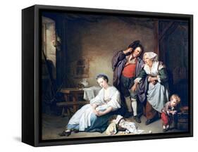 Broken Eggs, 1756-Jean-Baptiste Greuze-Framed Stretched Canvas