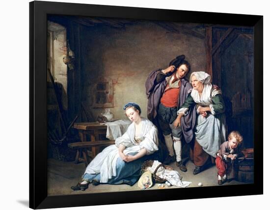 Broken Eggs, 1756-Jean-Baptiste Greuze-Framed Premium Giclee Print