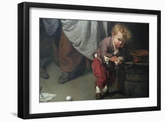 Broken Eggs, Detail of a Child Wiping His Hands-Jean-Baptiste Greuze-Framed Art Print