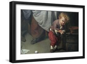 Broken Eggs, Detail of a Child Wiping His Hands-Jean-Baptiste Greuze-Framed Art Print