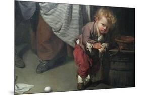 Broken Eggs, Detail of a Child Wiping His Hands-Jean-Baptiste Greuze-Mounted Art Print