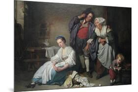 Broken Eggs-Jean-Baptiste Greuze-Mounted Art Print