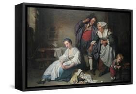 Broken Eggs-Jean-Baptiste Greuze-Framed Stretched Canvas