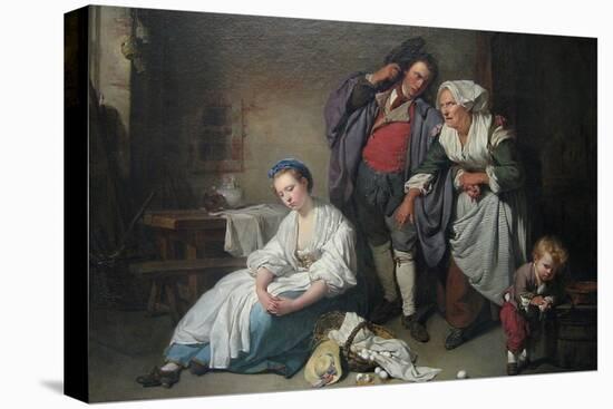 Broken Eggs-Jean-Baptiste Greuze-Stretched Canvas