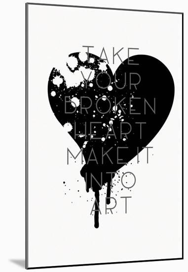 Broken Heart Make Art - Ink-null-Mounted Poster