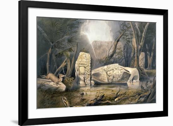 Broken Idol at Copan, from 'Views of Ancient Monuments in Central America, Chiapas and Yucatan',…-Frederick Catherwood-Framed Giclee Print