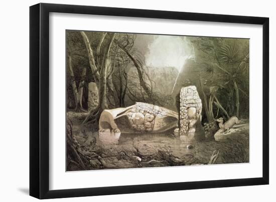 Broken Mayan Idol at Copan, Guatemala-Frederick Catherwood-Framed Giclee Print