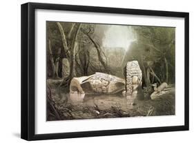 Broken Mayan Idol at Copan, Guatemala-Frederick Catherwood-Framed Giclee Print