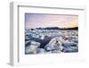 Broken Melting Pieces of Ice at Jokulsarlon Glacier Lagoon, Stunning Icy Scenery Landscape in Icela-Daxiao Productions-Framed Photographic Print