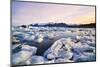 Broken Melting Pieces of Ice at Jokulsarlon Glacier Lagoon, Stunning Icy Scenery Landscape in Icela-Daxiao Productions-Mounted Photographic Print