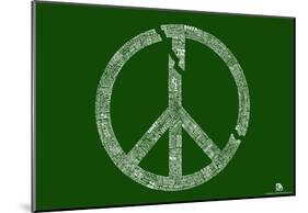 Broken Peace Sign War Text Poster-null-Mounted Poster