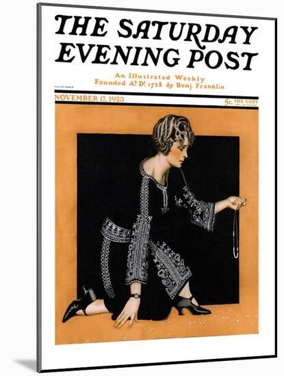 "Broken Pearl Necklace," Saturday Evening Post Cover, November 17, 1923-C. Coles Phillips-Mounted Giclee Print