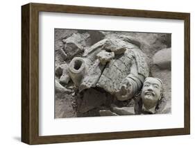 Broken Terracotta Soldier at Qin Shi Huangdi Tomb-null-Framed Photographic Print