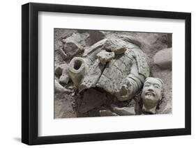 Broken Terracotta Soldier at Qin Shi Huangdi Tomb-null-Framed Photographic Print