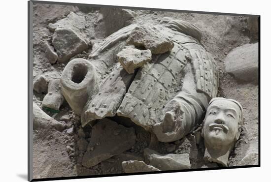 Broken Terracotta Soldier at Qin Shi Huangdi Tomb-null-Mounted Photographic Print