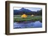 Broken Top Mountain and Camping Tent, Sparks Lake, Three Sisters Wilderness, Eastern Oregon, USA-Stuart Westmorland-Framed Photographic Print