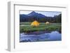 Broken Top Mountain and Camping Tent, Sparks Lake, Three Sisters Wilderness, Eastern Oregon, USA-Stuart Westmorland-Framed Photographic Print