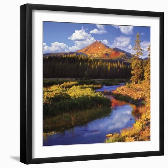 Broken Top Mountain and Fall Creek-Steve Terrill-Framed Premium Photographic Print