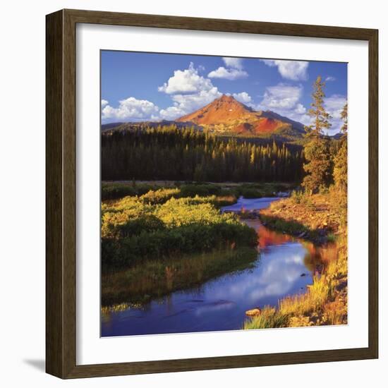 Broken Top Mountain and Fall Creek-Steve Terrill-Framed Photographic Print