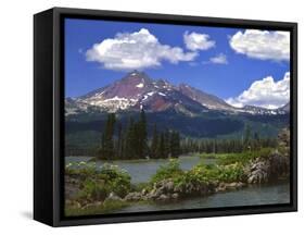 Broken Top Mountain & Sparks Lake-Steve Terrill-Framed Stretched Canvas