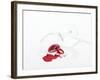 Broken Wine Glass with Spilt Red Wine-null-Framed Photographic Print