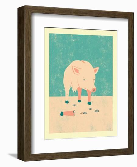 Broken-Jazzberry Blue-Framed Art Print