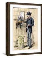 Broker Reading the Stock Ticker at the New York Stock Exchange, 1880s-null-Framed Giclee Print