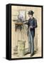 Broker Reading the Stock Ticker at the New York Stock Exchange, 1880s-null-Framed Stretched Canvas