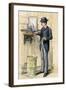 Broker Reading the Stock Ticker at the New York Stock Exchange, 1880s-null-Framed Giclee Print