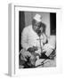 Brokers Speaking on Telephone at Bombay Stock and Cotton Exchanges-Margaret Bourke-White-Framed Photographic Print