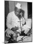 Brokers Speaking on Telephone at Bombay Stock and Cotton Exchanges-Margaret Bourke-White-Mounted Photographic Print