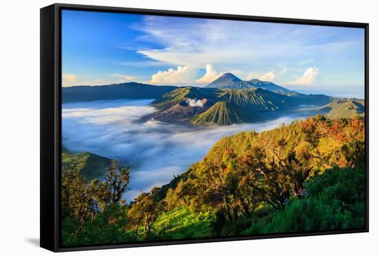 Bromo Volcano at Sunrise,Tengger Semeru National Park, East Java, Indonesia-lkunl-Framed Stretched Canvas