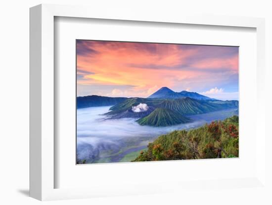 Bromo Volcano at Sunrisetengger Semeru National Park East Java Indonesia-lkunl-Framed Photographic Print