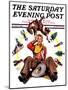 "Bronco Buster on Butt," Saturday Evening Post Cover, June 29, 1935-Edgar Franklin Wittmack-Mounted Giclee Print