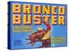 Bronco Buster Vegetable Crate Label-null-Stretched Canvas