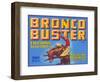 Bronco Buster Vegetable Crate Label-null-Framed Art Print