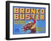 Bronco Buster Vegetable Crate Label-null-Framed Art Print