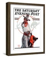 "Bronco Toss," Saturday Evening Post Cover, October 10, 1925-Edgar Franklin Wittmack-Framed Giclee Print