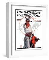 "Bronco Toss," Saturday Evening Post Cover, October 10, 1925-Edgar Franklin Wittmack-Framed Giclee Print